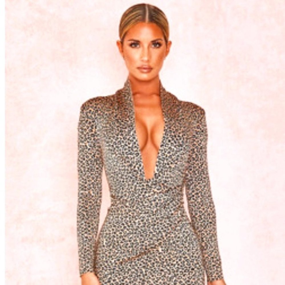 House of CB Francesca Leopard Dress Size XS